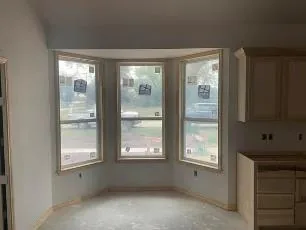 Bay window with new interior trim and casing